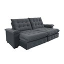 Ver imagem 6 de Sofá 3 Lugares Coliseu 2.30m Retrátil e Reclinável Super Pillow - Chumbo