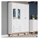 Ver mais imagens de Guarda Roupa Infantil 4 Portas Confete Branco Brilho Jequitibá Hp - Henn