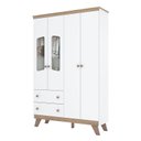 Ver imagem 1 de Guarda Roupa Infantil 4 Portas Confete Branco Brilho Jequitibá Hp - Henn