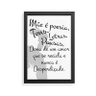 Quadro Decorativo com Moldura Mãe é Poesia, Tons, Letras Preto - 20x30cm - 2