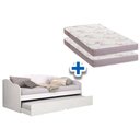 Ver imagem 1 de Colchão Solteiro Physical Ortobom (2un) + Sofá Cama Funny II c/ Auxiliar Branco