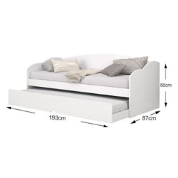 Colchão Solteiro Physical Ortobom (2un) + Sofá Cama Funny II c/ Auxiliar Branco - 4