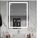 Ver imagem 1 de Espelho 4mm Luz Led 3 Cores Frio 50x80 Tecla Touch Banheiro Toalete Closet Quarto