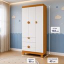 Ver imagem 5 de Cômoda Sapateira e Guarda Roupa 3 Portas Apolo Branco Fosco Savana - Reller