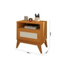 Ver imagem 2 de Mesa de Cabeceira Rattan Pés em Mdf 25mm com 1 Gaveta Retrô