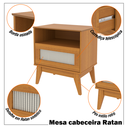 Ver imagem 5 de Mesa de Cabeceira Rattan Pés em Mdf 25mm com 1 Gaveta Retrô