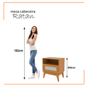 Ver imagem 6 de Mesa de Cabeceira Rattan Pés em Mdf 25mm com 1 Gaveta Retrô