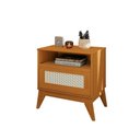 Ver imagem 3 de Mesa de Cabeceira Rattan Pés em Mdf 25mm com 1 Gaveta Retrô