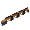 Ver imagem 7 de Conjunto de Escritório Noruega 3 Livreiro 1 Buffet e 4 Mesas 90cm - Via Nossa - Preto e Cedro