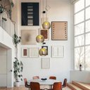 Ver imagem 7 de Lustre Pendente para Sala Pé Direito Duplo Trio Ball P7 - Marfim