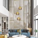 Ver mais imagens de Lustre Pendente para Sala Pé Direito Duplo Trio Ball P7 - Marfim