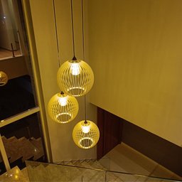 Lustre Pendente para Sala Pé Direito Duplo Trio Ball P7 - Marfim - 2