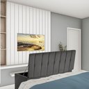 Ver imagem 1 de Calçadeira Baú Recamier Solteiro 100CM Kiara Courino Cinza Escuro - D A DECOR