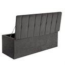 Ver imagem 2 de Calçadeira Baú Recamier Solteiro 100CM Kiara Courino Cinza Escuro - D A DECOR
