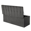 Ver imagem 3 de Calçadeira Baú Recamier Solteiro 100CM Kiara Courino Cinza Escuro - D A DECOR