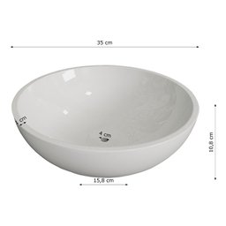 Cuba Pia Banheiro Venus e Valvula Inox Click Branco - 3