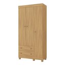 Ver imagem 2 de Guarda-roupa Infantil 92cm 3 Portas e 2 Gavetas Allegra Multimóveis Mp4442 Madeirado Madeirado