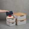 Kit 4 caixas organizadoras tampa bambu 2p/2m branca – Oikos - 7