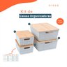 Kit 4 caixas organizadoras tampa bambu 2p/2m branca – Oikos - 2