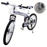 Bicicleta Dobravel 21 Marchas Shimano Aro 26 Freio Disco Amortecedor Bike Branca - 4