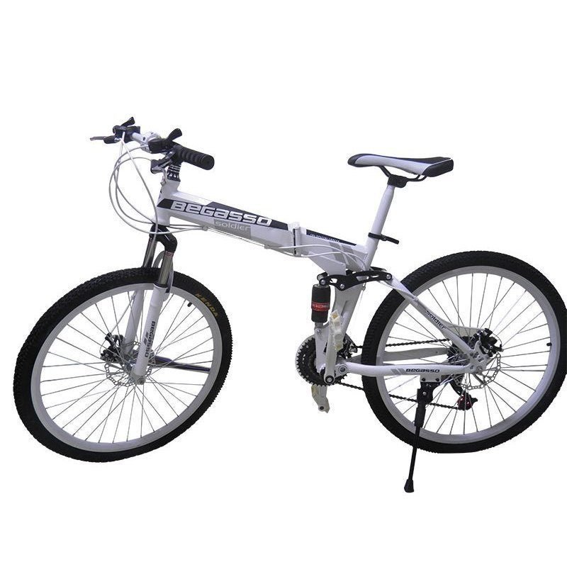 Bicicleta Dobravel 21 Marchas Shimano Aro 26 Freio Disco Amortecedor Bike Branca - 3