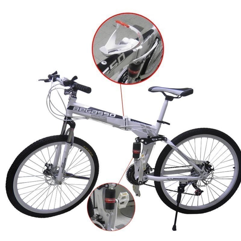 Bicicleta Dobravel 21 Marchas Shimano Aro 26 Freio Disco Amortecedor Bike Branca - 1