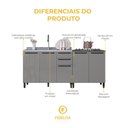 Ver imagem 5 de Kit 2 Balcões Modulados Gabinete Pia 120cm e Cooktop 80cm Mônaco sem Tampo