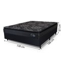 Ver imagem 3 de Cama Box Casal Colchão com Molas Ensacadas City Pillow Top 138x188x61cm Preto Hellen