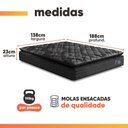 Ver imagem 5 de Cama Box Casal Colchão com Molas Ensacadas City Pillow Top 138x188x61cm Preto Hellen