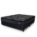 Ver imagem 1 de Cama Box Casal Colchão com Molas Ensacadas City Pillow Top 138x188x61cm Preto Hellen