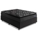 Ver imagem 1 de Cama Box Casal Colchão com Molas Ensacadas City Pillow Top 138x188x61cm Preto Hellen