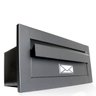 Caixa De Correio Moderna Luxo Para Muro, Parede e Embutir - 23 CM:Preto Fosco - 1