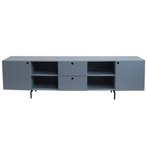 Rack Tube 2 Portas 2 Gavetas 2 Nichos 220x62x42 Azul Sereno - Mdf Arauco