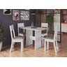CONJUNTO DE SALA DE JANTAR PREDILLETA KARLA 1,10 C/4 CADEIRAS BRANCA - 1