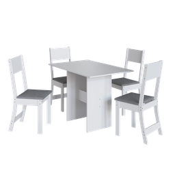 CONJUNTO DE SALA DE JANTAR PREDILLETA KARLA 1,10 C/4 CADEIRAS BRANCA - 6