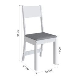 CONJUNTO DE SALA DE JANTAR PREDILLETA KARLA 1,10 C/4 CADEIRAS BRANCA - 2