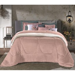 COBERDROM COM SHERPA TOQUE MACIO SOLTEIRO ROSA TULE- HEDRONS - 1
