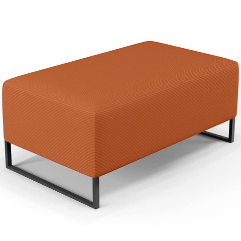 Puff Decorativo Para Sala de Estar Cléo W01 Base de Ferro 90cm Tecido Terracota - Lyam Decor
