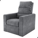 Ver imagem 2 de Poltrona Reclinável Casa Riviera Veludo Encosto Ajustável Cinza Matrix 69cm 110kg