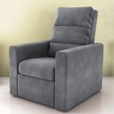 Ver imagem 1 de Poltrona Reclinável Casa Riviera Veludo Encosto Ajustável Cinza Matrix 69cm 110kg