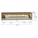 Ver imagem 4 de Rack para Tv até 65 Polegadas Lapislazzuli 2 Gavetas com Vidro e Led Cedro/off White - Pnr Móveis