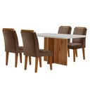 Ver imagem 2 de Sala de Jantar Mesa Olímpia 120CM MDF Canto Copo com 4 Cadeiras Athenas Moderna