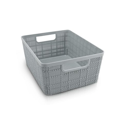 Cesto Organizador com Alça P/ Armário Banheiro Quarto Tam: P Jacki Design Cozy Cinza