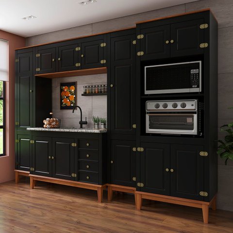 Cozinha Modulada 5 peças - Preto