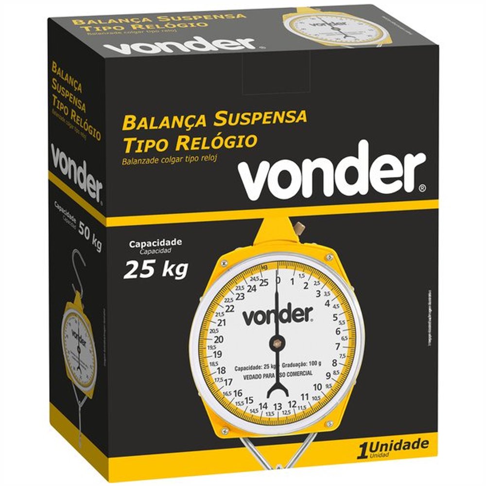 Balança suspensa tipo relógio 25 kg VONDER - 2