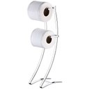 Ver imagem 1 de Suporte Porta Papel Higiênico Duplo de Chão Lavabo Aço Luxo