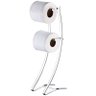 Suporte Porta Papel Higiênico Duplo de Chão Lavabo Aço Luxo - 1