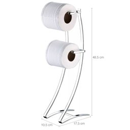 Suporte Porta Papel Higiênico Duplo de Chão Lavabo Aço Luxo - 2 Suporte Porta Papel Higiênico Duplo de Chão Lavabo Aço Luxo - 2