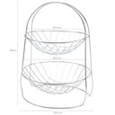 Ver imagem 3 de Fruteira Dois Andares Aço Cromado Dupla Redonda Frutas Mesa