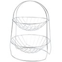 Ver imagem 1 de Fruteira Dois Andares Aço Cromado Dupla Redonda Frutas Mesa